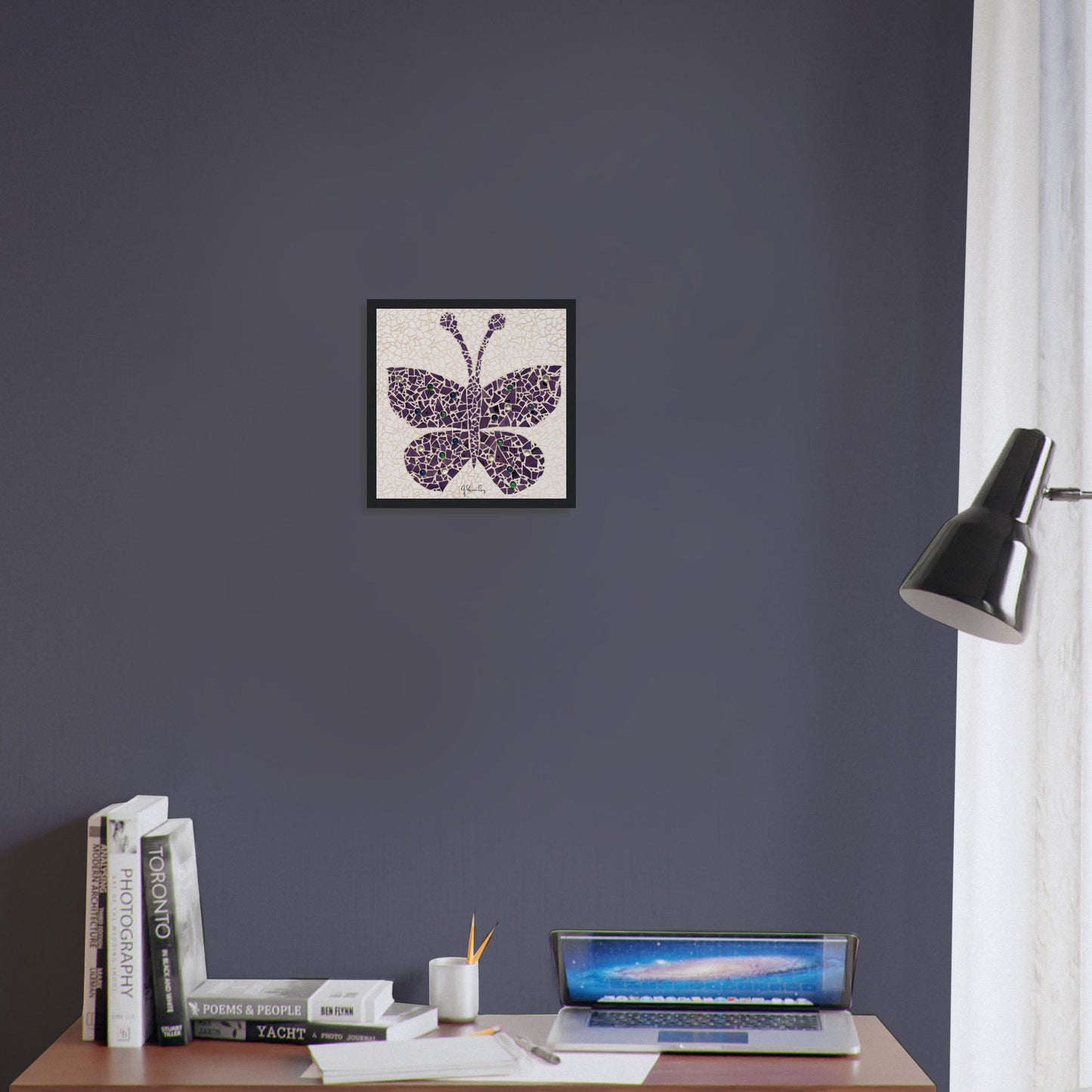 "VIOLET THE PURPLE BUTTERFLY"--Framed Print