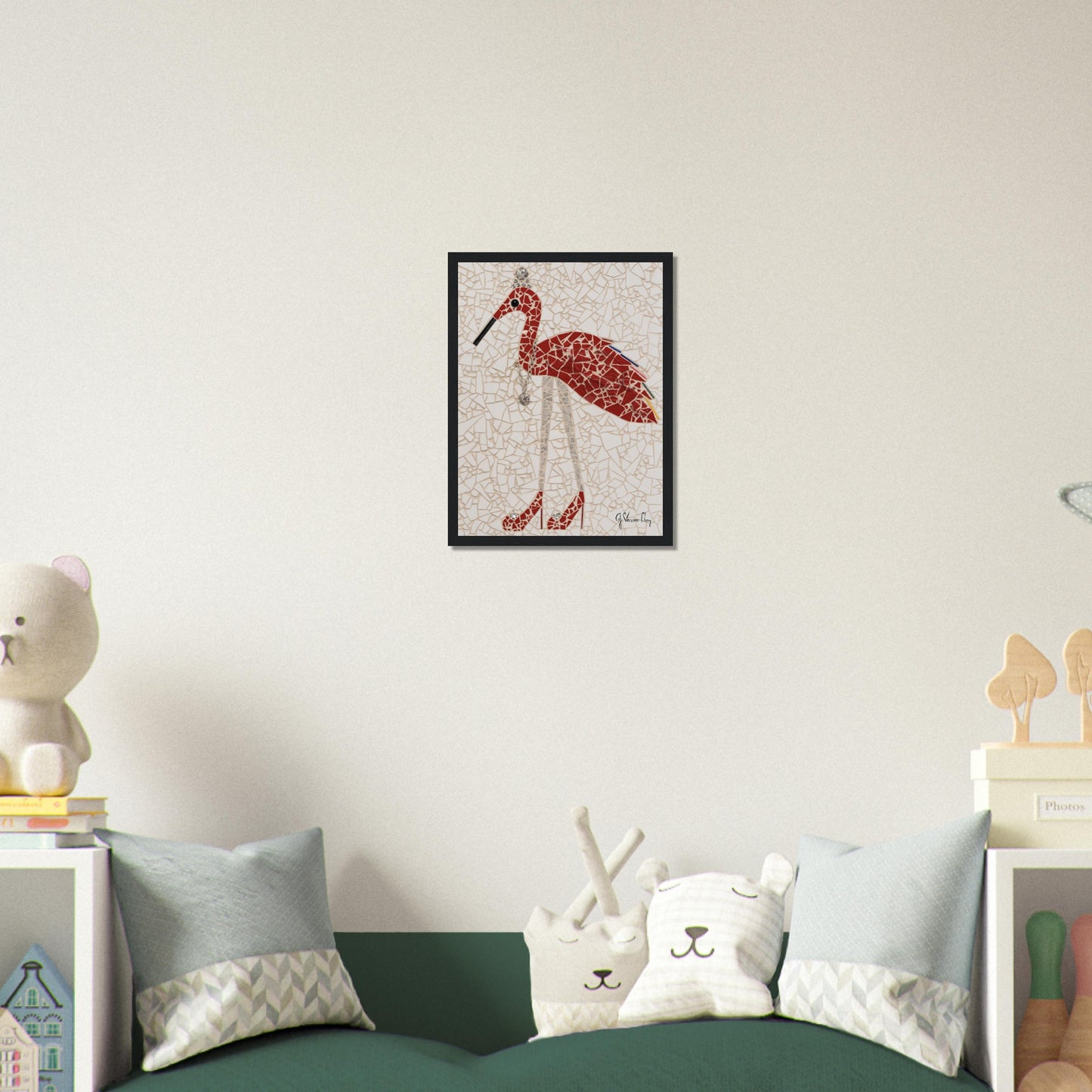 "RUBY THE RED FLAMINGO"--Framed print