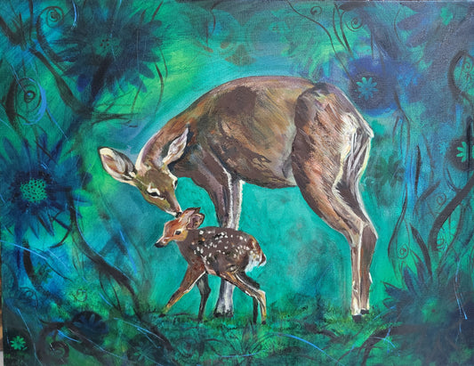 MY DEAR, DEER BABY--Original painting