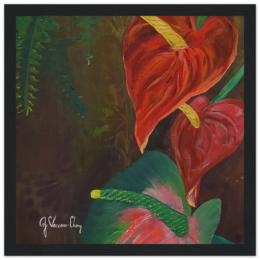 "TRIO OF ANTHURIUMS"--Framed Print